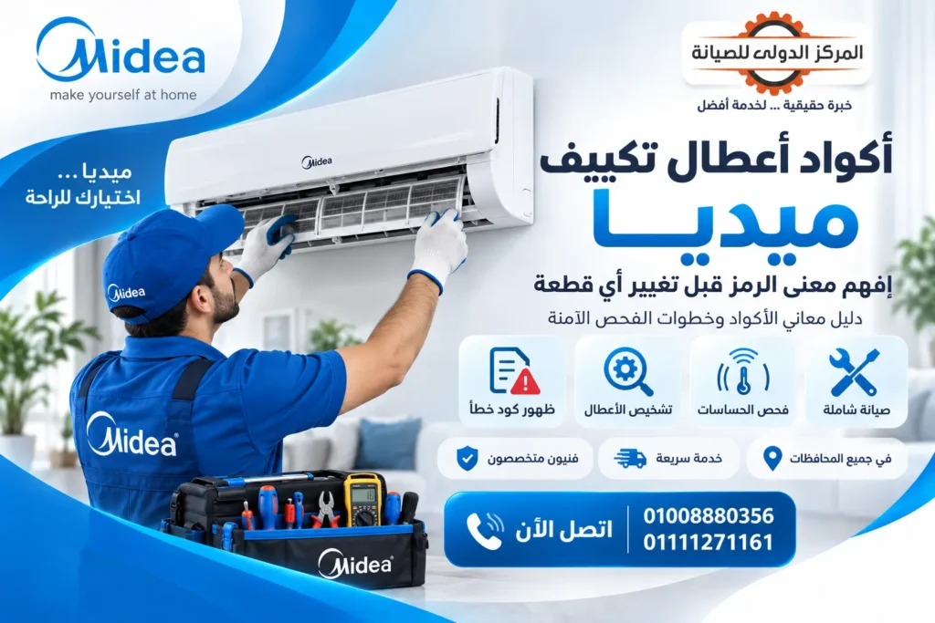 أكواد أعطال تكييف ميديا Midea ومعانيها وخطوات الفحص في مصر